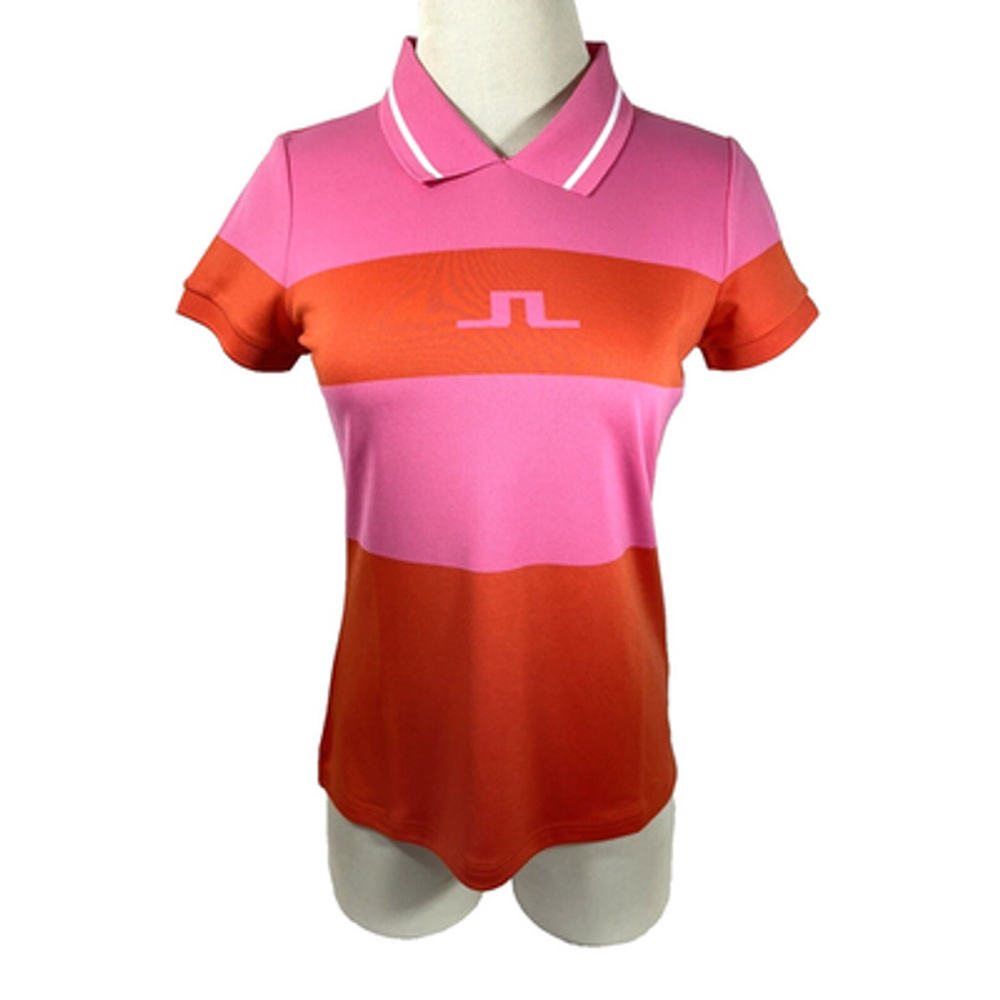 NWT J.Lindeberg Short Sleeve Adissa Golf Polo in Pop Pink Sz S